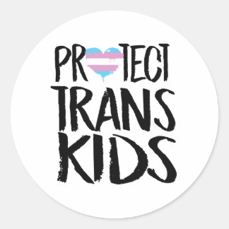PROTECT TRANS KIDS CLASSIC ROUND STICKER