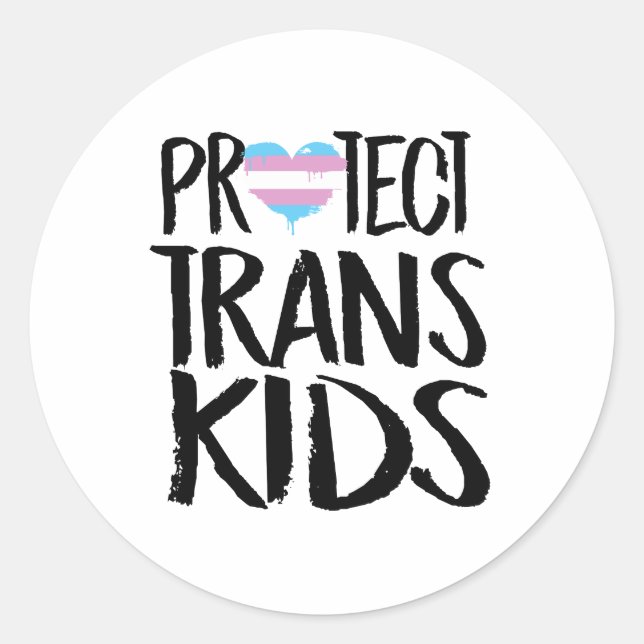 Protect Trans Kids Classic Round Sticker (Front)