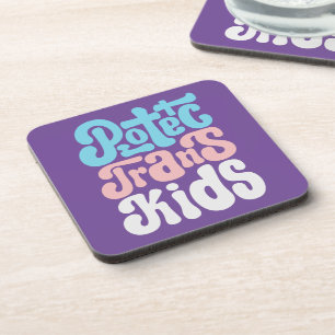 Protect Trans Kids Cork-Backed Coasters