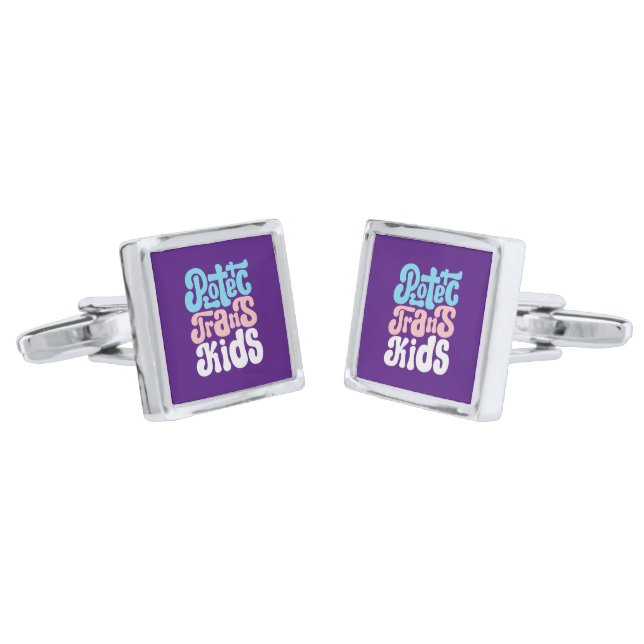 Protect Trans Kids Cufflinks (Angled)