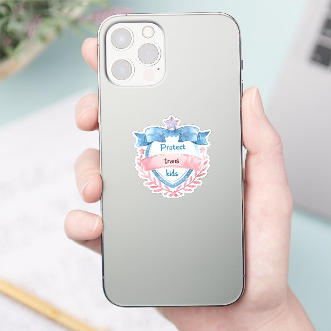 Protect Trans Kids Design, LGBTQ Ally Gift Sticker (Phone)