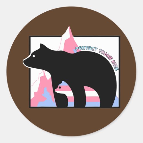 Protect Trans Kids Mama Bear Transgender  Classic Round Sticker