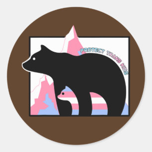 Protect Trans Kids Mama Bear Transgender  Classic Round Sticker