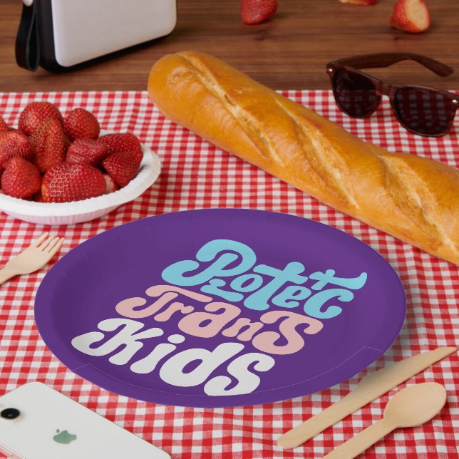 Protect Trans Kids Paper Plates (Picnic)