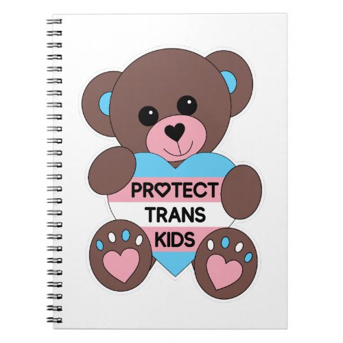 Protect Trans Kids Pride Flag Teddy Bear Notebook