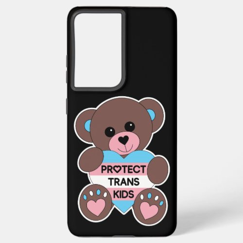 Protect Trans Kids Pride Flag Teddy Bear Samsung Galaxy S21 Case