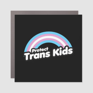 Protect Trans Kids - Rainbow Car Magnet