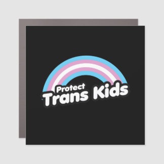 Protect Trans Kids - Rainbow Car Magnet
