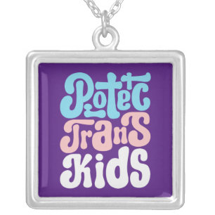 Protect Trans Kids Silver Plated Necklace