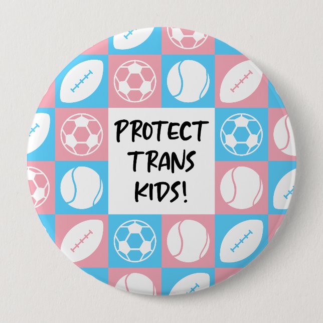 Protect Trans Kids Sports Student Athletes Button (Front)
