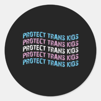 Protect Trans Kids - Trans Flag Wave Classic Round Sticker