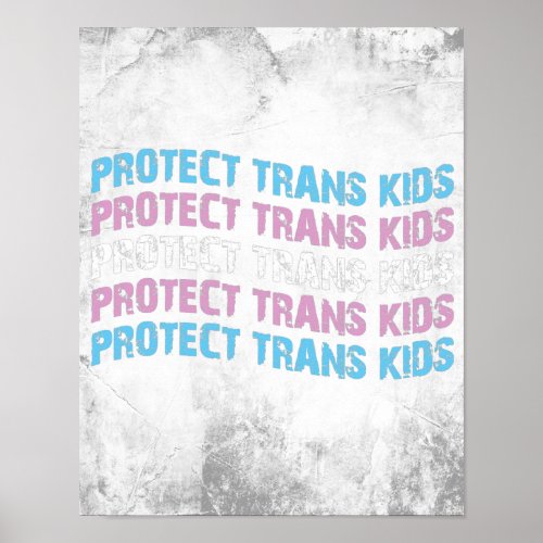 Protect Trans Kids _ Trans Flag Wave Poster