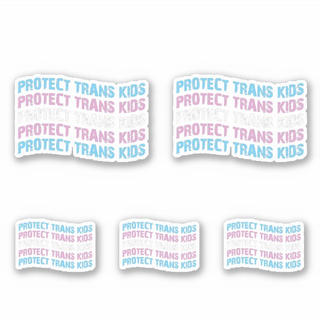 Protect Trans Kids - Trans Flag Wave Sticker (Front)