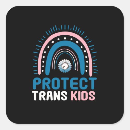 Protect Trans Kids Transgender Flag LGBTI Square Sticker