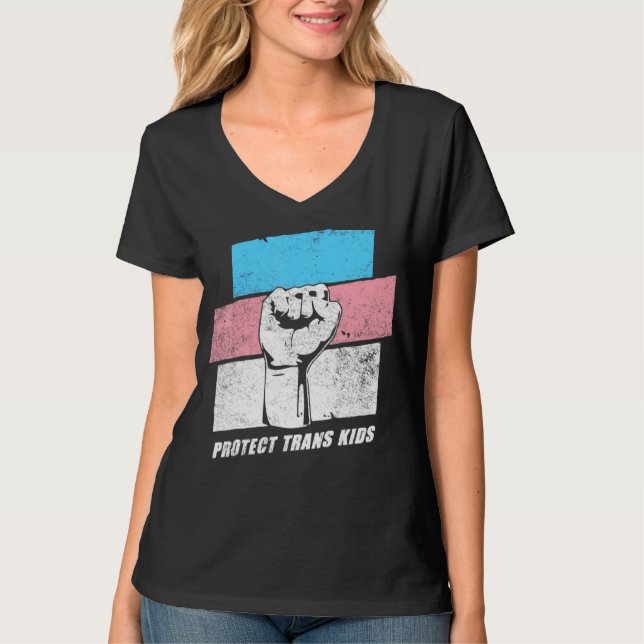 Protect Trans Kids Transgender Pride Month T-Shirt (Front)