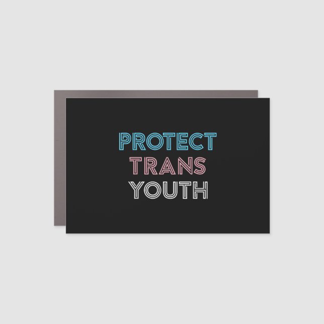 Protect Trans Youth Transgender LGBT Pride Car Magnet (Front)