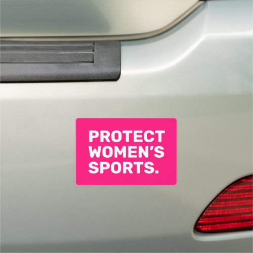 Protect womens sports hot pink modern typography car magnet