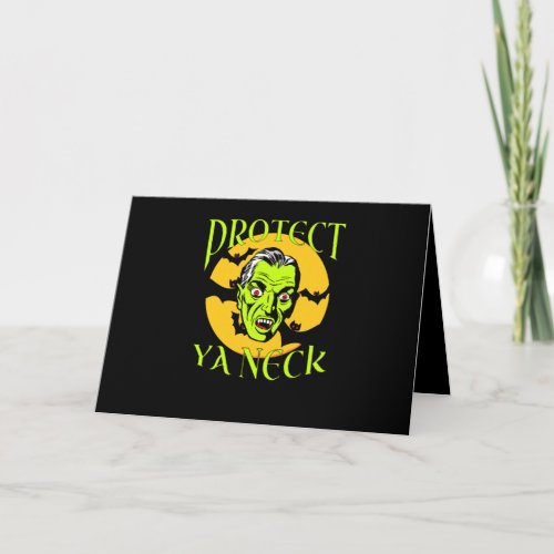 Protect Ya Neck Funny Halloween Party Vampire Hip Card