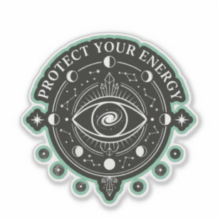 Protect Your Energy – Minimal Mystic Aesthetic Sticker