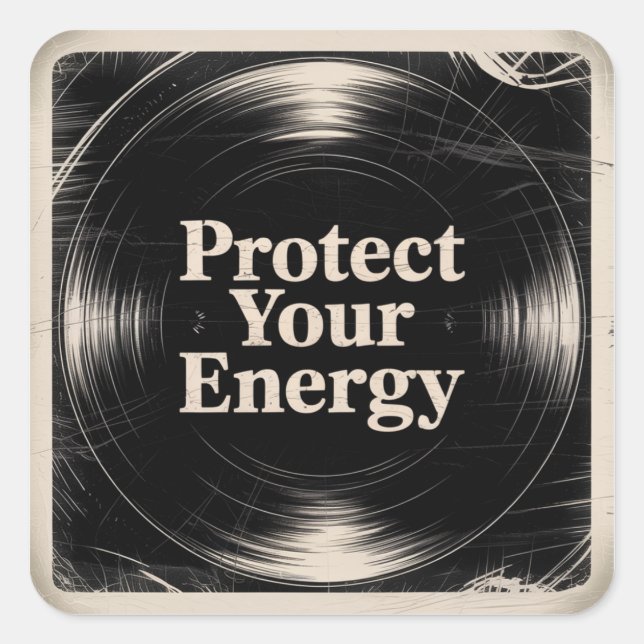 Protect Your Energy Square Sticker (Front)