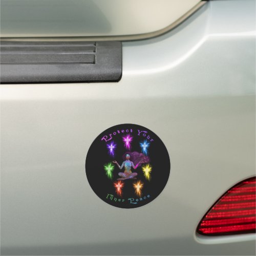 Protect Your Inner Peace Woman Chakra Car Magnet
