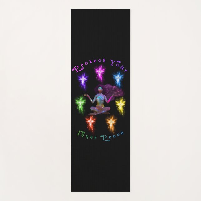 Protect Your Inner Peace Woman Chakra Yoga Mat (Front)