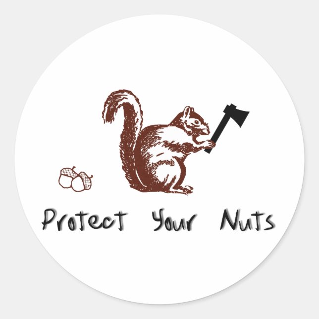 Protect Your Nuts Classic Round Sticker (Front)