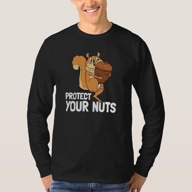 Protect Your Nuts Deez Nuts Men's Squirrel Deez Nu T-Shirt (Front)