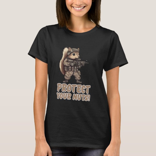 Protect Your Nuts Ninja Squirrel Samurai T-Shirt (Front)