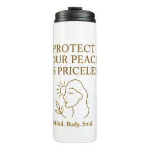 Protect Your Peace — Minimalist Self-Care Quote Thermal Tumbler