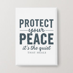 Protect Your Peace: Quiet Healing Typography Button