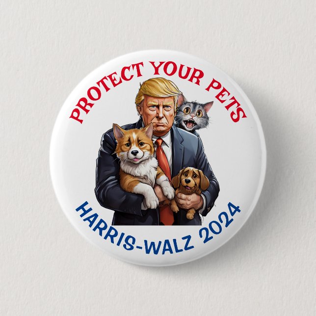 Protect your Pets | Vote for Kamala Button (Front)