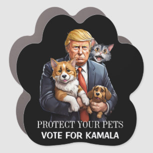 Protect your Pets   Vote for Kamala Car Magnet