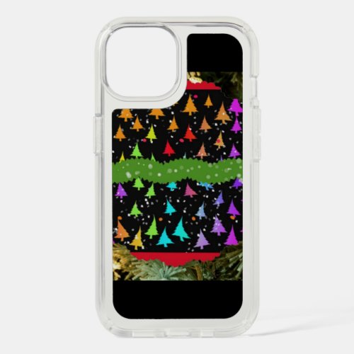 Protect Your Phone Rainbow Christmas Trees iPhone 15 Case