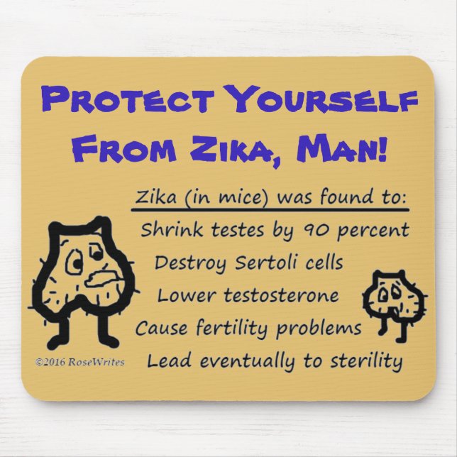 Protect Yourself From Zika Man by RoseWrites Mouse Pad (Front)