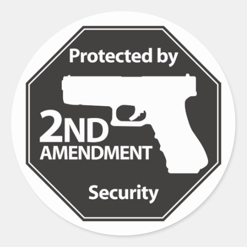 Protected by 2nd Amendment Classic Round Sticker