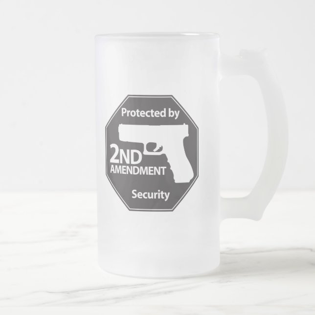 Protected by 2nd Amendment Frosted Glass Beer Mug (Right)