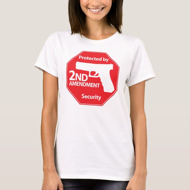 Protected by 2nd Amendment - Red T-Shirt (Front)