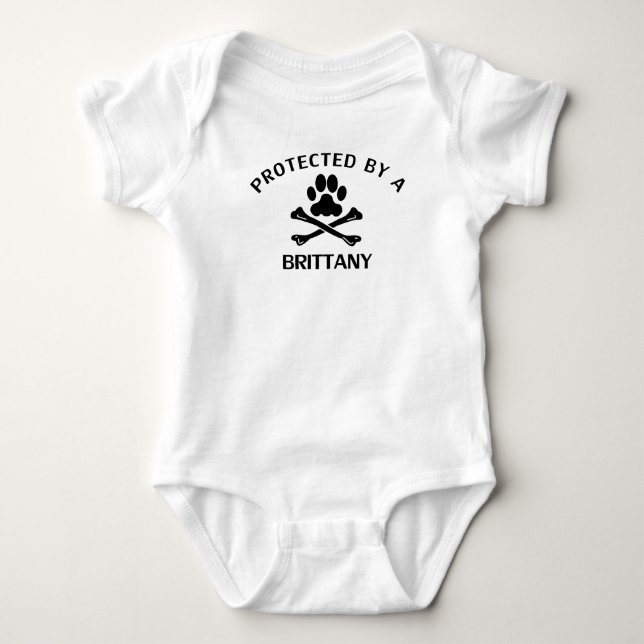 Protected By A Brittany Baby Bodysuit (Front)
