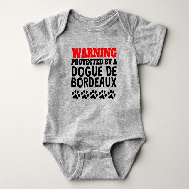 Protected By A Dogue de Bordeaux Baby Bodysuit (Front)