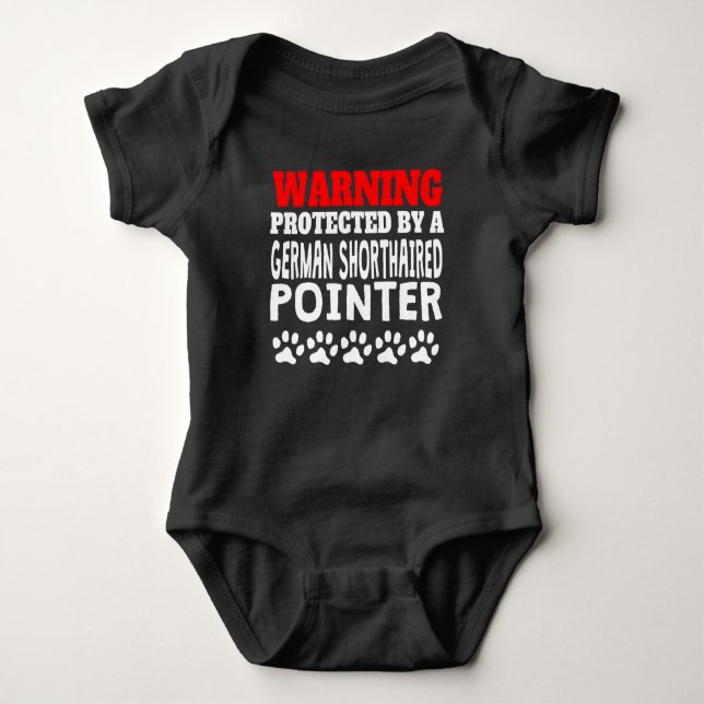Protected By A German Shorthaired Pointer Baby Bodysuit (Front)