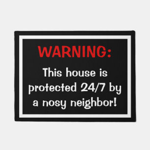 Protected By A Nosy Neighbor Door Mat