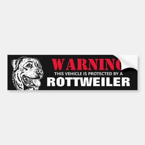 Protected by a Rottweiler Bumper Sticker