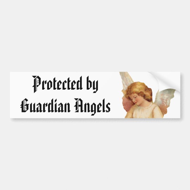 Protected by Angels Bumper Sticker (Front)