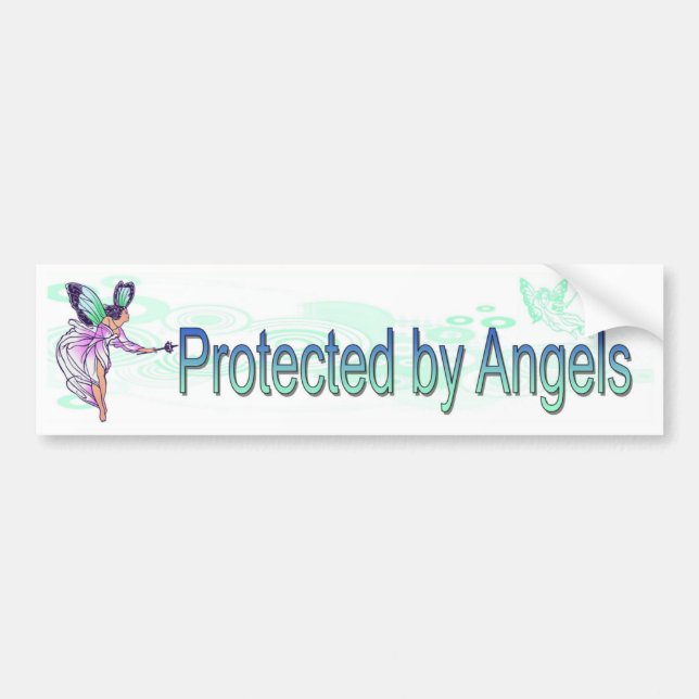 Protected by Angels car Bumper Sticker (Front)
