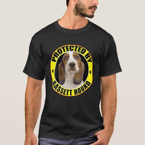 Protected By Bassett Hound Family Pet Dog Protects T_Shirt