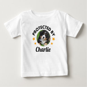 "Protected By" Custom Dog Name and Photo Baby T-Shirt