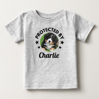  "Protected By" Custom Dog Name and Photo Baby T-Shirt