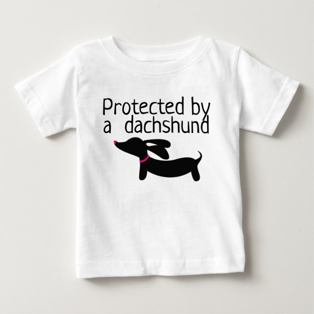 Protected by Dachshund Toddle Girl or Boy Shirt (Front)