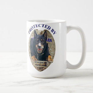 Protected By Doberman Pinscher Coffee Mug